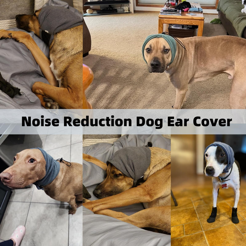 IECOii Dog Snood Ear Protector,Adjustable Ear Wrap for Dogs,Soft Dog Ears Head Covers for Noise Reduction & Anxiety Relief,DogsEar Flap Wrap for Ears Hematoma Grooming Firework Force Drying,Blue,S Small（Neck circumference:11.8") Blue