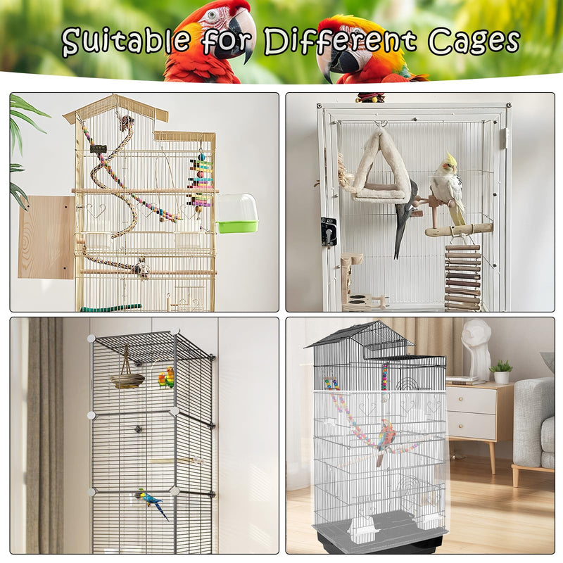 Universal Bird Cage Seed Catcher – Stretchy, Lightweight Mesh Skirt for Parrot Cages, Stops Scatter, Breathable Fabric, Adjustable & Reusable, White viiwxx - PawsPlanet Australia