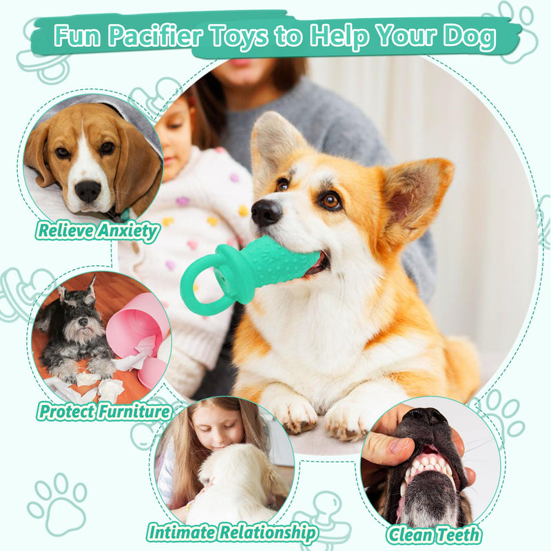 Latex Chew Dog Toys, Novelty Squeaky Pacifier Dog Toys, 5.2" Durable Pacifier Dog Chew Toys for Small and Medium Dogs (Green,1 Pcs) Green - PawsPlanet Australia