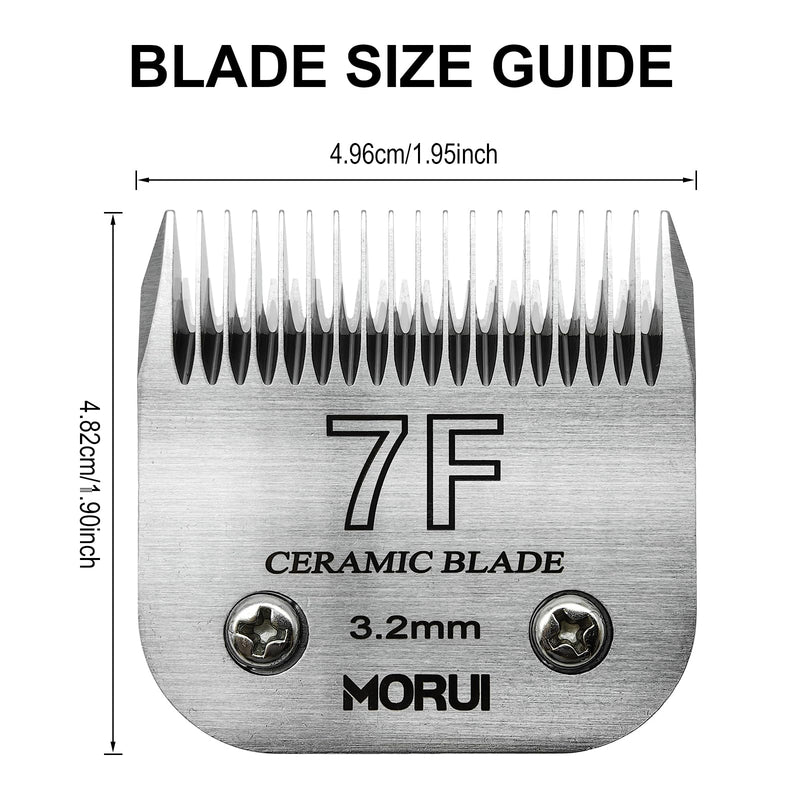 Pet Dog Grooming Clipper Replacement Blade，Detachable Ceramic Blade，Compatible with Most Andis,Oster A5 Wahl KM Series Clippers Size 7F Cut Length 1/8"(3.2mm)