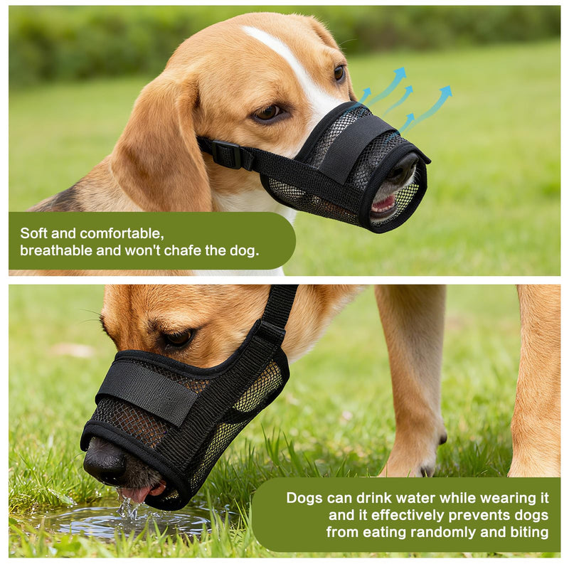 Prevents Biting Barking Chewing Muzzle for Large Dogs - Soft Breathable Air Mesh Muzzle for Large Sized Dog | Adjustable Straps Dog Mouth Guard | XL Size 8.2-10.2 Inch - PawsPlanet Australia