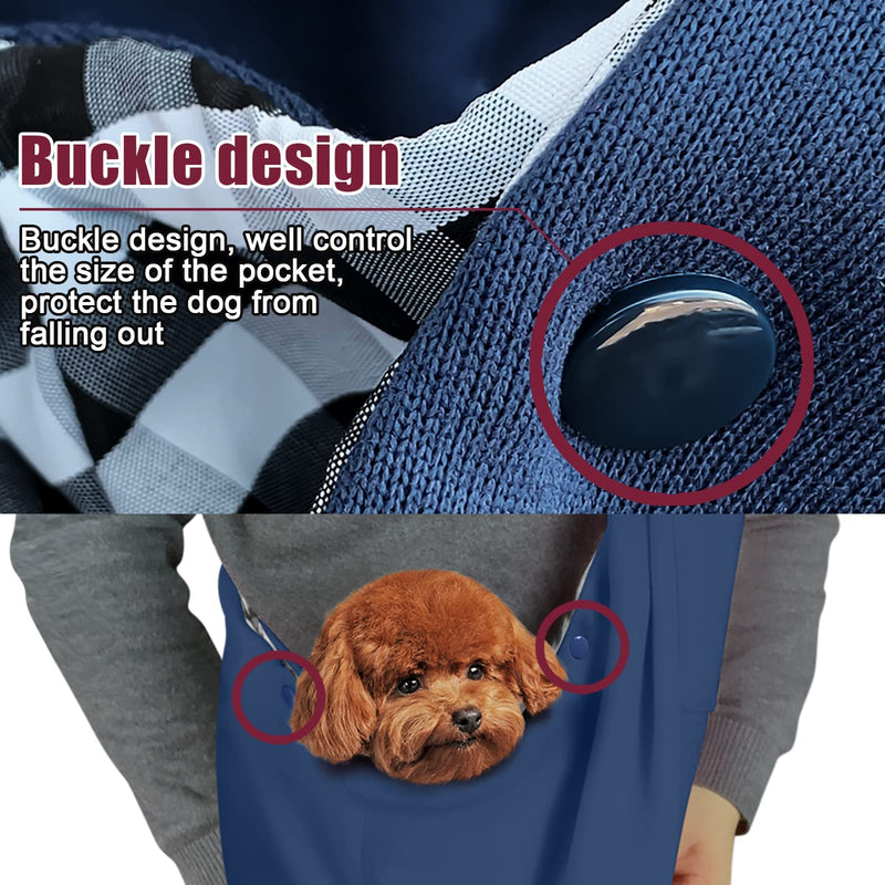 Pet Dog Sling Carrier for 3-10 lbs pet,Dog Purse Pouch,Dog Satchel,Reversible unadjustable Strap Travel Hand-Free Safe Bag Small Puppy Backpack (Dark Blue) Dark blue M - Classic Strap - PawsPlanet Australia
