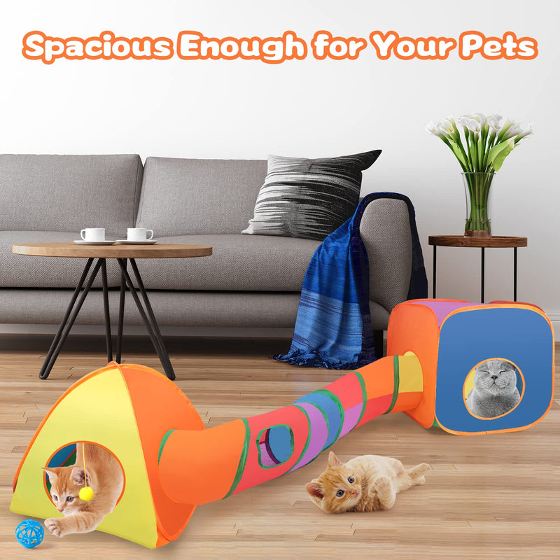 BWOGUE Bunny Tunnels & Tubes Collapsible Rabbit Hideout Tube and Foldable Cubes Playground Small Animal Activity Hideaway for Dwarf Rabbits Bunny Guinea Pigs Kitty - PawsPlanet Australia