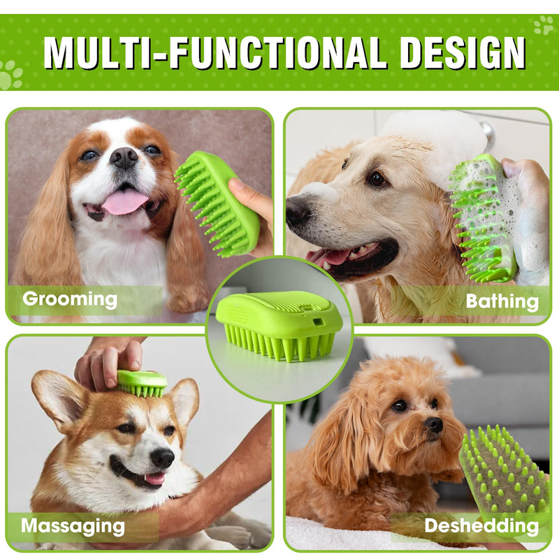 Dog Shampoo Brush & Dog Shower Brush, Upgraded Pet Grooming Bath Brush with Soft Silicone Bristles, Adjustable Handle Massage Comb for Long & Short Hair Dogs and Cats Pet Silicone Shampoo Brush - PawsPlanet Australia
