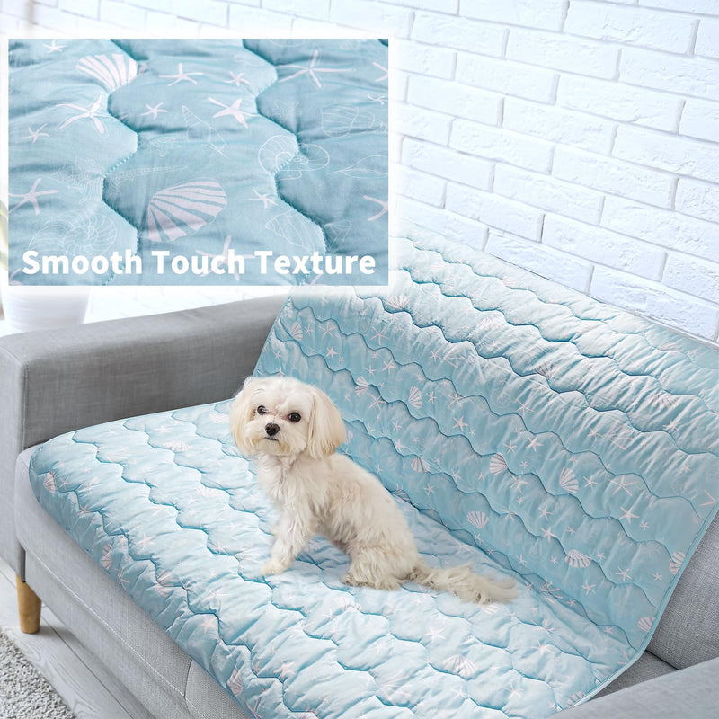 NWK Dog Cooling Blanket, Q-Max>0.345, Ice Silk Cool to Touch Material, Bed Cover, Furniture Protector Couch Sofa for Summer, Anxiety Relief-Machine Washable (Ocean Blue, 40'' X 60'') Ocean Blue 40*60 - PawsPlanet Australia