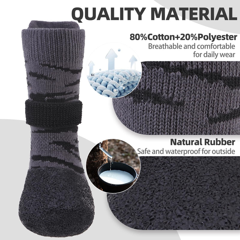 PUPTECK Anti Slip Dogs Shoes for Hot/Cold Pavement, Senior Booties, Rubber Boots & Paw Protectors for Small Medium Large Size Dogs to Prevent Licking, Grippy Socks for Hardwood Floors, Tiger, M Animal Print(Tiger Stripes) - PawsPlanet Australia
