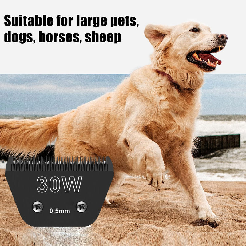 Detachable Pet Dog Grooming Wide Blades-Size 30W Dog Grooming Wide Blade?Compatible with Most Andis,Oster A5,Wahl km10 Clippers -2PCS 30W(Black) - PawsPlanet Australia