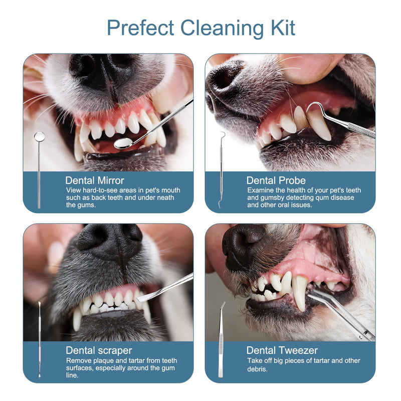 Upgraded Dog Plaque Remover for Teeth, Electric Pet Teeth Cleaning Kit, USB Charging Dog Tooth Brushing Kit, 5 Modes, IPX6 Waterproof Pet Ultrasonic Toothbrush Cleaner for Dogs Cats - PawsPlanet Australia