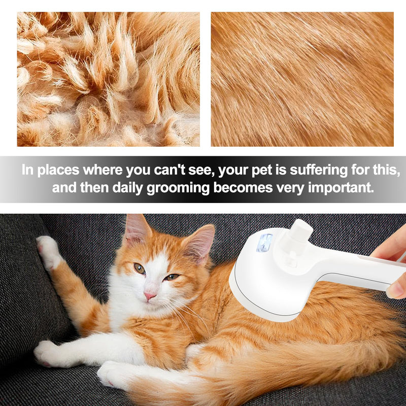 Texsens Spray Cat Brush with Release Button - Self Cleaning Cat Grooming Brush for Releasing Tangles & Loose Fur with Massage - Ideal for Long & Short Hair Dogs and Cats - USB Rechargeable - PawsPlanet Australia