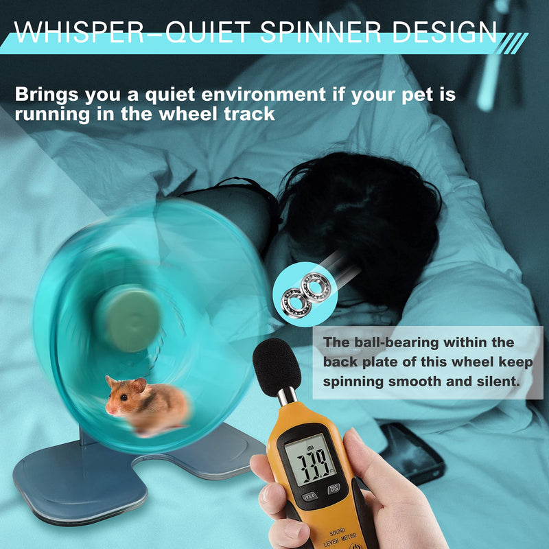 Petest Hamster Exercise Wheel, Silent Spinner Hamster Running Wheels, Diameter 8.3 inch, Green - PawsPlanet Australia