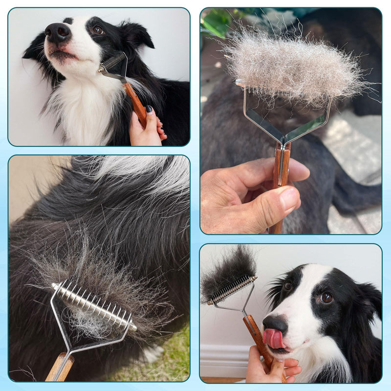 coat king undercoat rake dog grooming comb,dog brushes for Shedding Stripping Brush Pet Dematting Comb for Dogs and Cats(14-Blades-L) 14-Blades-L - PawsPlanet Australia