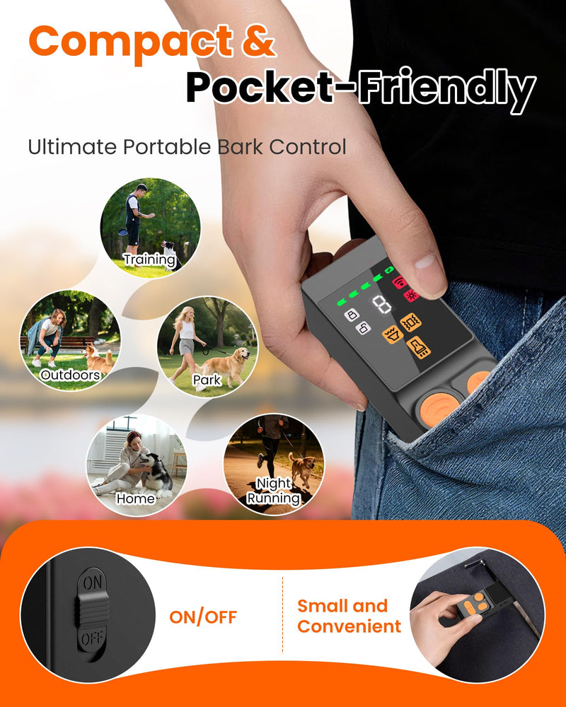 [Digital LED Display] ultrasonic Dog bark Deterrent with 4 Transmitters, 10 Gears Dog Training Device for Large/Medium/Small Dogs, Rechargeable Anti Barking Device & Dog Repellent with Flashlight Black - PawsPlanet Australia