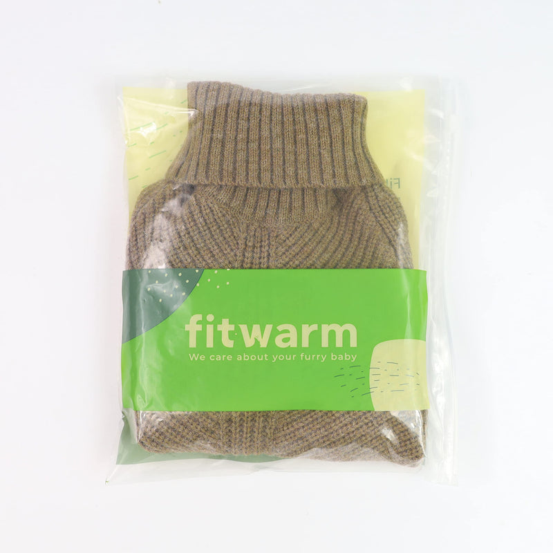 Fitwarm Thermal Knitted Dog Sweater Doggy Winter Coat Pet Clothes Doggie Turtleneck Jacket Puppy Outfits Cat Sweatsuit Sage Green Medium - PawsPlanet Australia
