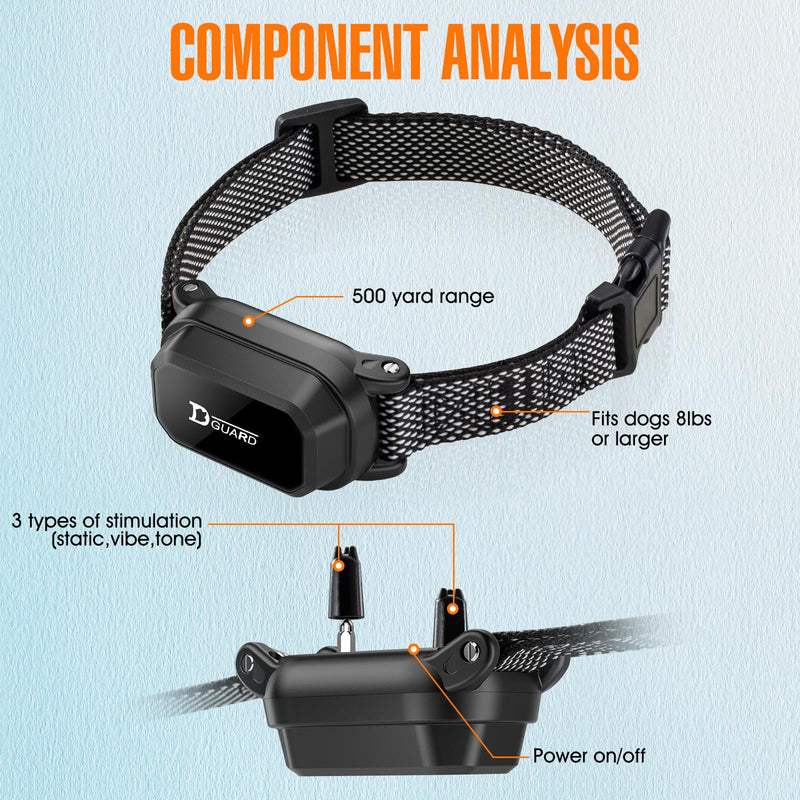 Shock Collar for Dogs, Dog Training Collar with Remote Control 3500FT, 3 Training Modes, IP67 Waterproof E Collar for Small Medium Large Dogs 18-120 lbs White - PawsPlanet Australia