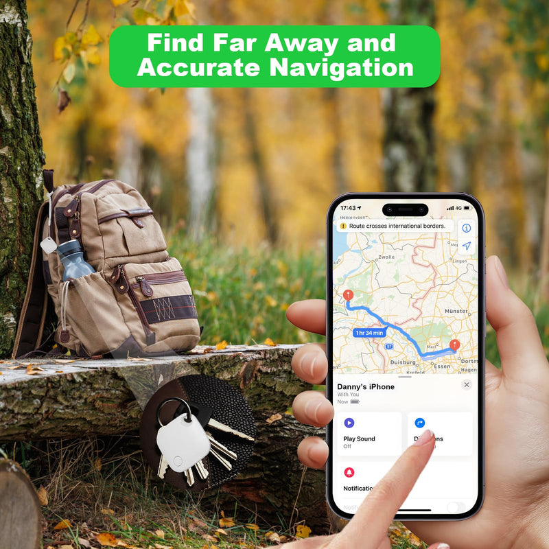 AURTEC Smart Air Tracker for Pets, Vehicles, Keys & Luggage - Compatible with Apple Find My App (iOS Only), Real-Time Global Location Tracking, Long Battery Life, Geo-Fencing, White 1 Pack - PawsPlanet Australia