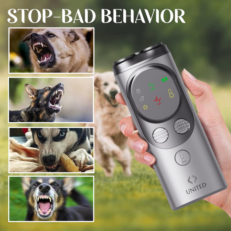 Dog Bark Deterrent Devices, 3X Ultrasonic Anti Barking Device for Dogs, Dog Training & Behavior aids Up to 50 FT Range, Safe & Effective Bark Deterrent, Training Tools with LED Flashlight & HD Display - PawsPlanet Australia