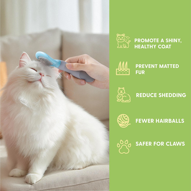 The Cat Ladies Cat Grooming Kit - 5 Piece Brushes Kit - with Comb and Matted Fur Undercoat Deshedding Cat Hair Brush for Long Haired Cats or Short Haired Kittens or Bunny Rabbits - PawsPlanet Australia