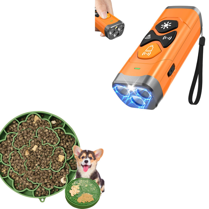 Dog Bark Deterrent Device+ Dog Slow Feeder Bowl