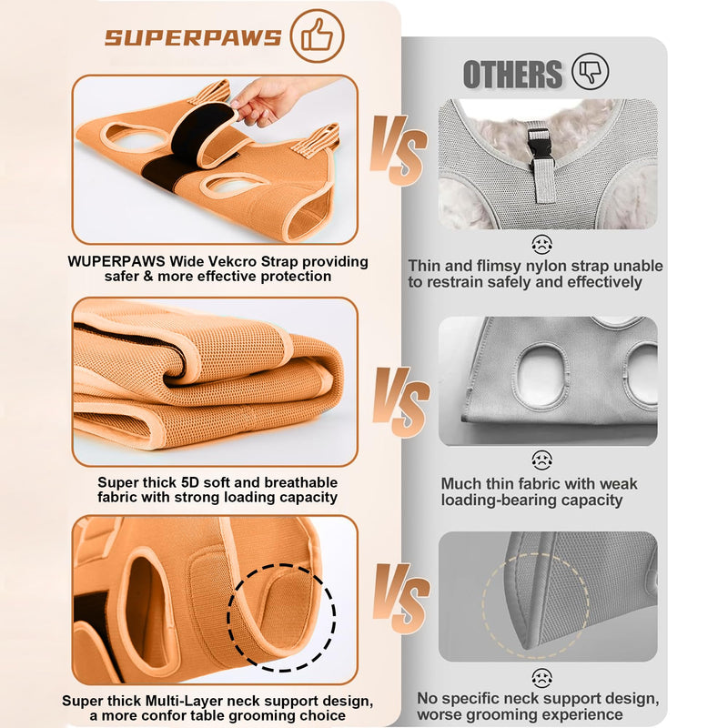 Dog Grooming Hammock for Small Dogs Cat with Pet Nail Clipper Trimmer Set,Pet Grooming Sling with Strong Waist Belt for Extra Security S（ Legs Spacing：11"*3.9" (15 LB Max)） Black - PawsPlanet Australia