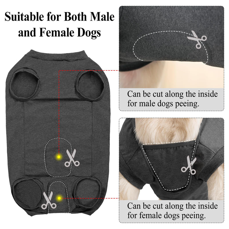 Dog Recovery Suit Female Spay Bodysuit After Surgery Male Castration Dogs Onesie Medical Vest Post Op Dog Surgical Suit Dogs Pyjamas After Surgery Operation Recovery Suits Medical Pet Shirt 2XL Grey