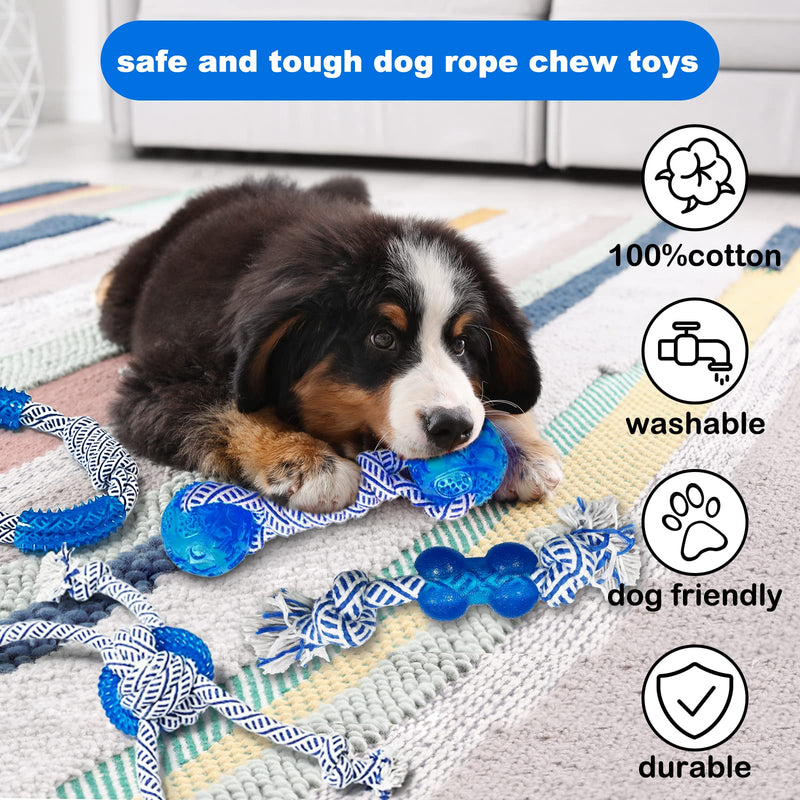 Rope Dog Toys 5 Pack with Squeaky Dog Toys, Dog Toys for Small Large Medium Dogs chew,for Teething Small Dogs, Convex Design Durable chew Rubber Balls,Funny Dog Toys donkey - PawsPlanet Australia