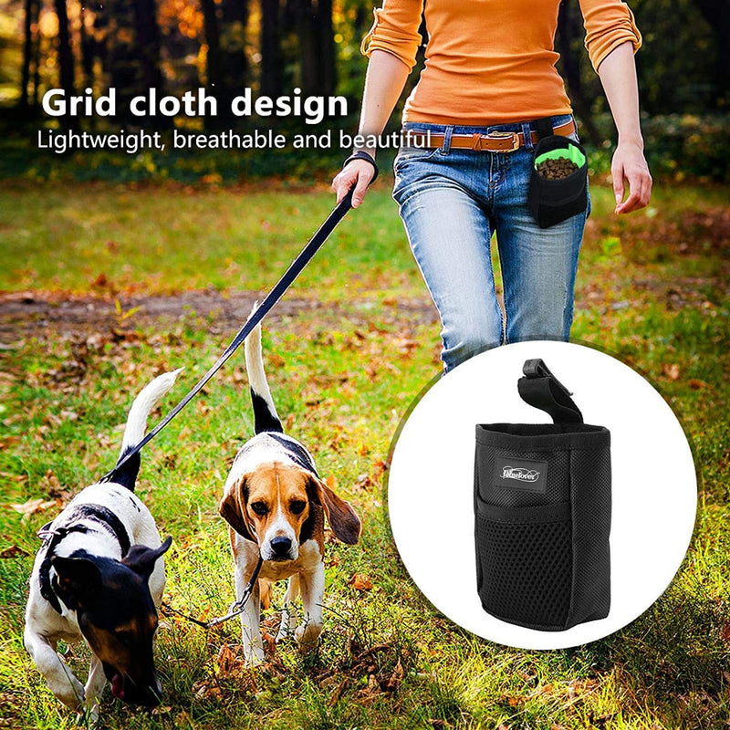 2 Pcs Dog Treat Pouch Pet Trainning Waist Bag Portable Food Snack Small Item Storage Holder Bag Hook Design Pet Training Reward Pouch Bait Sack Mini Doggie Puppy Bird Snack Carrier Container Pockets black*2 - PawsPlanet Australia