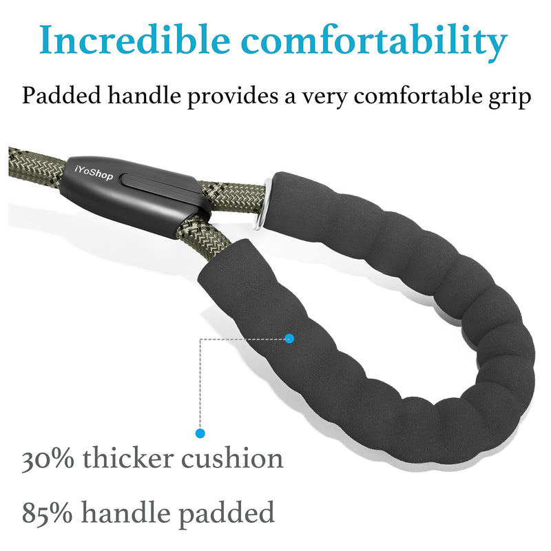iYoShop Dual Dog Leash - 360° Swivel, No Tangle Walking Leash with Shock Absorbing Bungee for Two Dogs (Medium, 8-35 lbs, Military Green) Medium