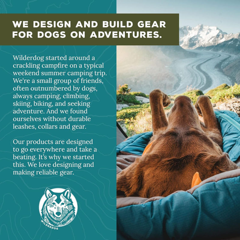 Wilderdog Climbing Rope Dog Collar - Outdoor Durable Climbing Rope Design with Heavy-Duty Secure Hardware for Safety - Adjustable to fit 17"-24" Around with a 1" Band - Large - Pacific Blue - PawsPlanet Australia