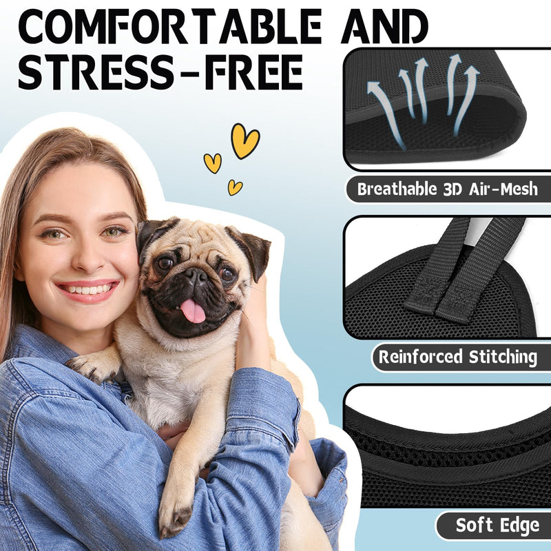 Supet Dog Grooming Hammock Harness for Dogs Cats, Relaxation Pet Nail Clipper Hammock, Restraint Dog & Small Animal Leashes Sling for Groomingk for Nail Trimming (Black, XS) XS（ Max 16 Lb：Leg space: 4.9"-10.5"） Black