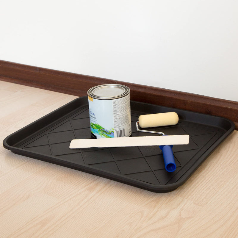 All-Weather Boot Tray - Water-Resistant Plastic Mud Pan, Pet Food Tray, and Outdoor or Indoor Shoe Mat for Entryway by Stalwart (Black) 1 - PawsPlanet Australia