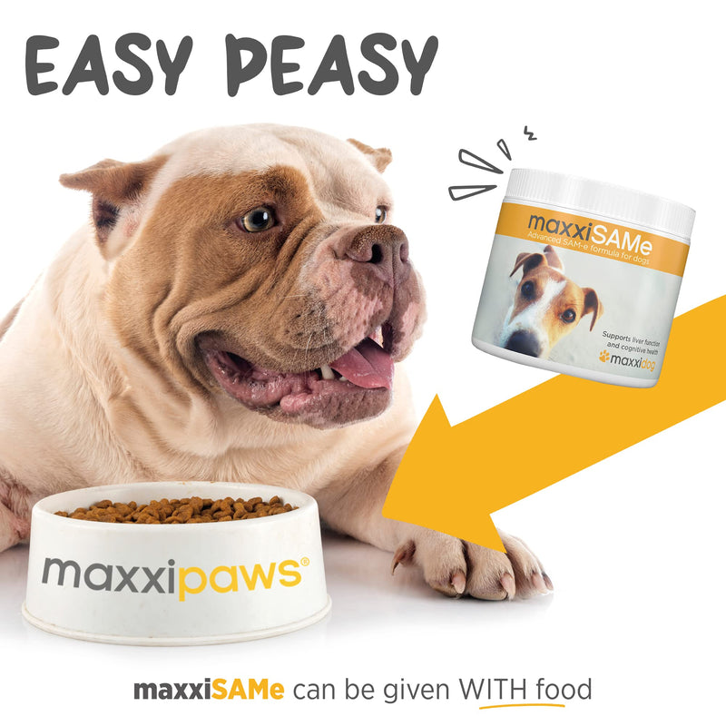 maxxiSAMe Sam-e Supplement for Dogs - Dog Liver and Cognitive Brain Support - Given with Food Powder 5.3 oz