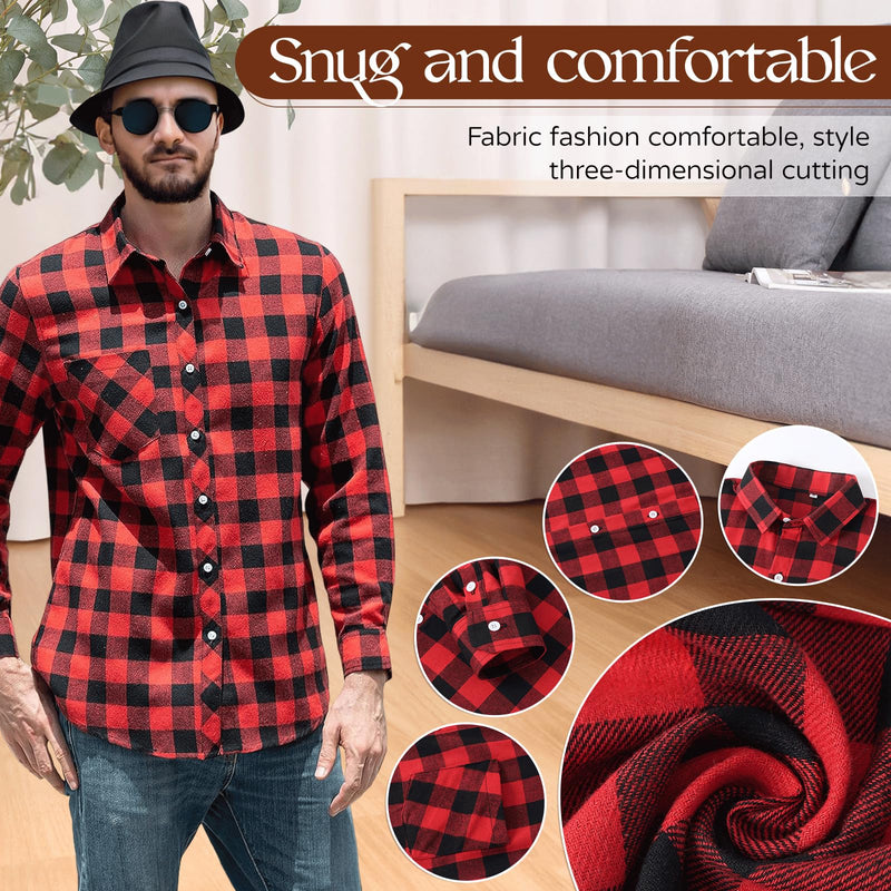 Dog Shirts Plaid Dog Shirt Dog Clothes for Small Medium Large Dogs Owner and Pet Shirts are Sold Separately M-(46.06"Bust)-for Human Red&Black Only for Human - PawsPlanet Australia
