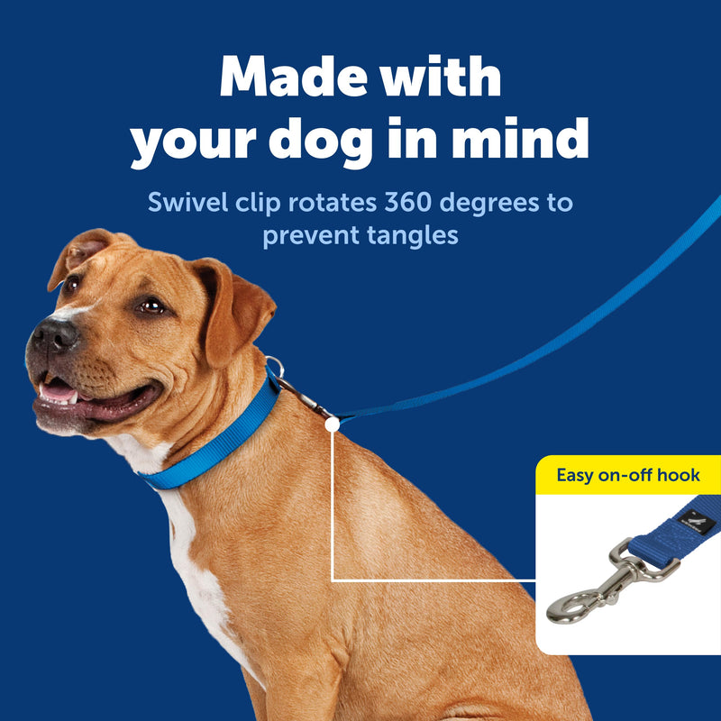 PetSafe Nylon Leash - Chew-Resistant Cat & Dog Behavioral Training Leash - Compatible with Easy-Walk Harness - Traditional-Style Reliable Pet Lead with a Padded Hand Wrap - 1" x 4' - Royal Blue - PawsPlanet Australia