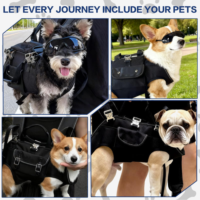 Dog Backpack Carrier for Dogs - Dog Carrier Backpack, Adjustable Padded Breathable Straps for Dogs, Disabled, Joint Injuries, Arthritis (18–30 lbs) - PawsPlanet Australia