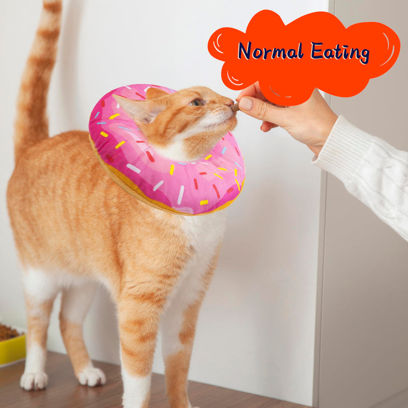 Cat Cone Soft Collar, Adjustable Cat Recovery Collar for Small Medium Large Cats, Cute Donut E Collar After Surgery, Anti-Lick Wound Healing Elizabethan Collar for Kittens (Donut Pink, Small) Donut Pink - PawsPlanet Australia