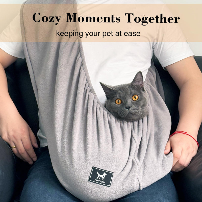 Cat Sling Carrier Critter Cuddler – Indoor Cozy Pet Sling for Cats, Kittens & Small Dogs, Soft Hands Free Cuddle Bag for Snuggling at Home with Cat and Kitty (Dark Gray, Medium) Dark Gray - PawsPlanet Australia
