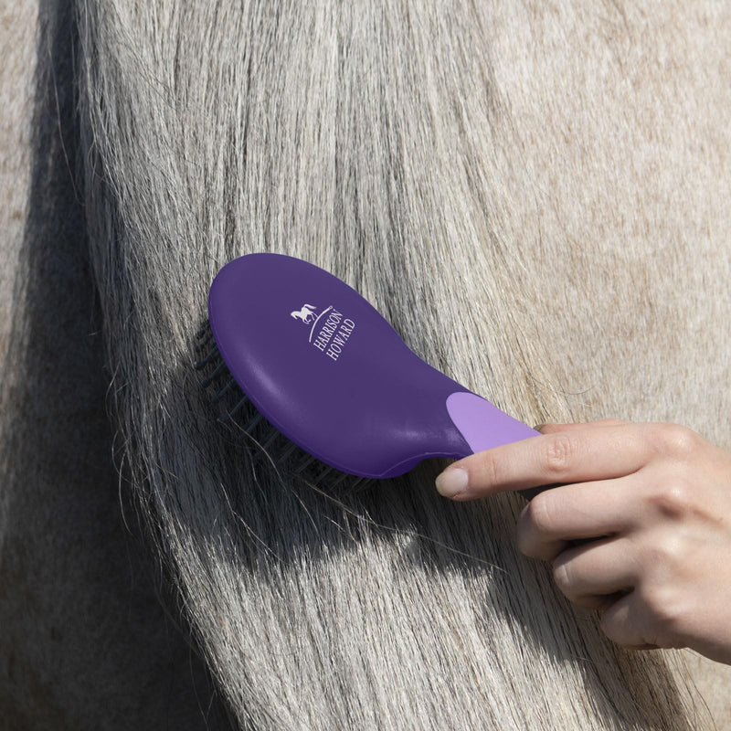 Harrison Howard Horse Mane and Tail Brush - Professional Grooming Brush, Equestrian Detangler, Non-Slip, Purple - PawsPlanet Australia