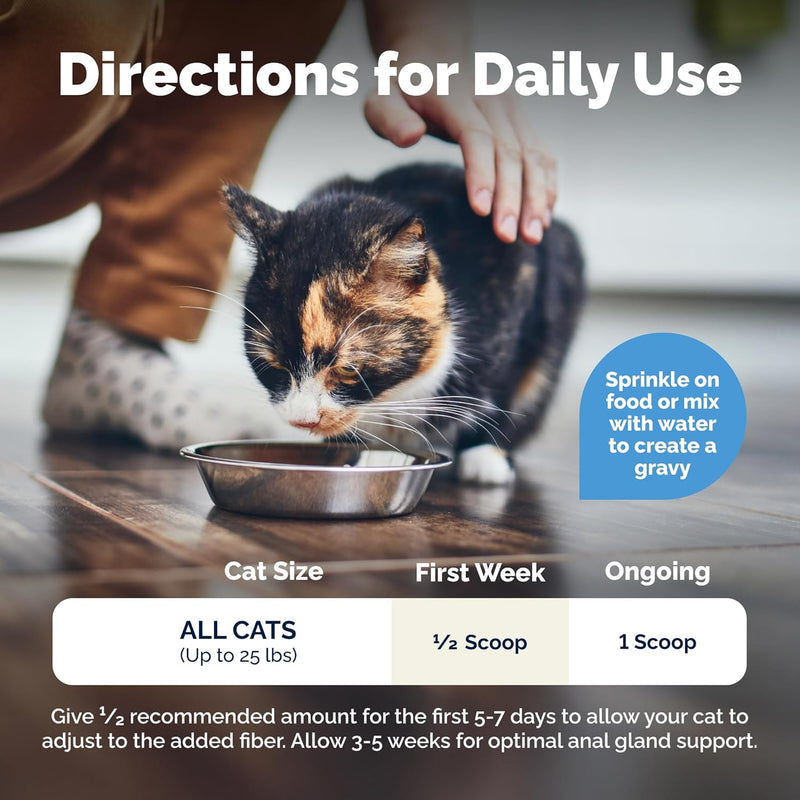 Glandex Feline Anal Gland Fiber Supplement Powder for Cats with Digestive Enzyme, Probiotics and Pumpkin, Vet Recommended for Healthy Bowels - Tuna Flavored 4.0 oz, Scoop Included - PawsPlanet Australia
