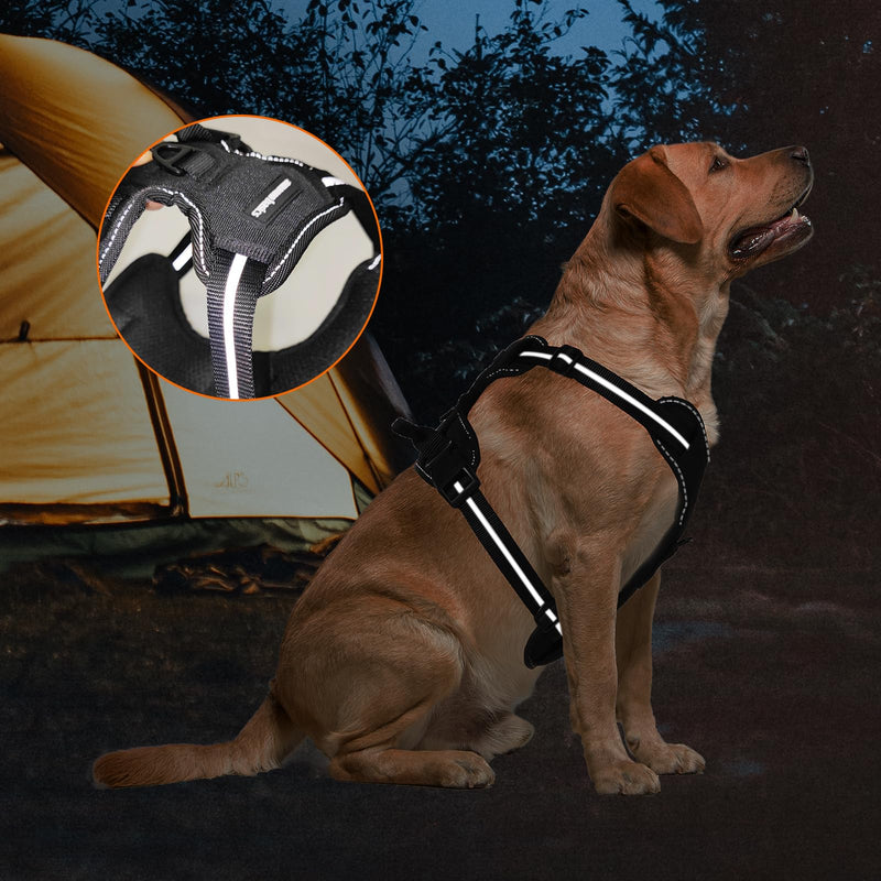 Amazon Basics No-Pull Dog Harness, Adjustable Soft Padded Vest with Reflective Stripes, X-Large, Black - PawsPlanet Australia