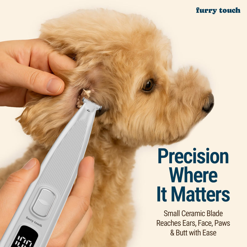 Dog Paw Trimmer - Electric Cordless Pet Clippers for Dogs & Cats - Quiet Dual-Speed Groomer with Pet-Safe Blade for Feet, Ears, Face - USB-C Rechargeable - with Travel Bag, Comb & Brush - PawsPlanet Australia