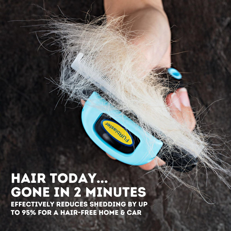 Deshedding Tool & Pet Grooming Brush for Small, Medium & Large Dogs, Cats & Horses, With Short to Long Hair. Dramatically Reduces Shedding In Under 10 Minutes Blue