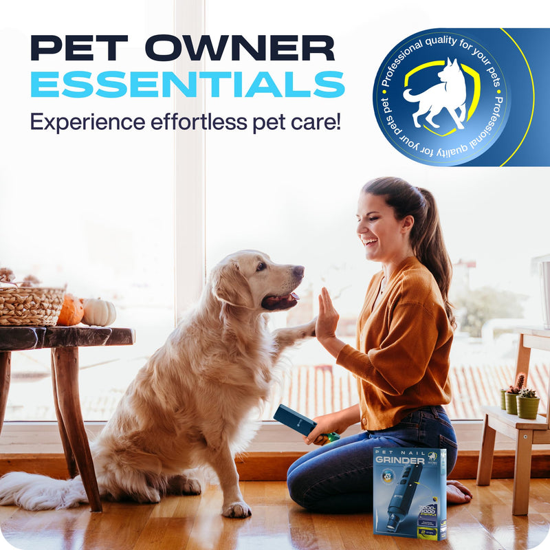 PETPROVED Dog Nail Grinders Silent Dog Claw Grinder Dog Nail Grinder for Dogs Claws Safe Dog Nail Trimmer Electric Pet Nail Grinder for Dogs Nail File Blue