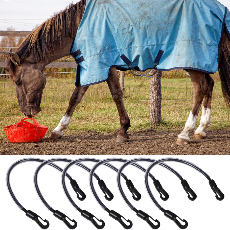 6 Packs Horse Blanket Leg Straps Elastic Horse Blanket Straps Replacement with Ended Clips, Adjustable Length 20 to 30 Inches Stretchy Leg Straps - PawsPlanet Australia