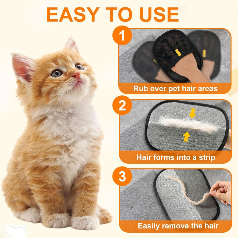 Thick Pet Hair Removal Glove for Dogs and Cats, Electrostatic Pet Lint Remover Brush Tool for Clothing, Sofa - PawsPlanet Australia