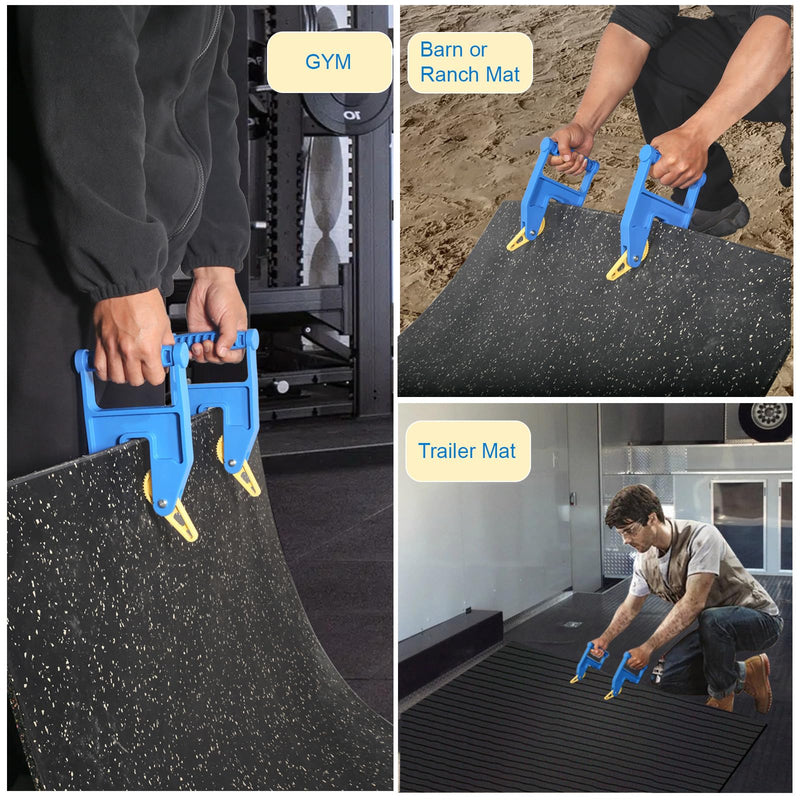 Heavy Duty Stall Mat Gripper, a Pair of Mat Mover Tool - Effortless Remover for Thick Rubber Mats in Horse Stalls, Barn, Gym, Trailer - Easy Lift & Move to Save Your Back - PawsPlanet Australia