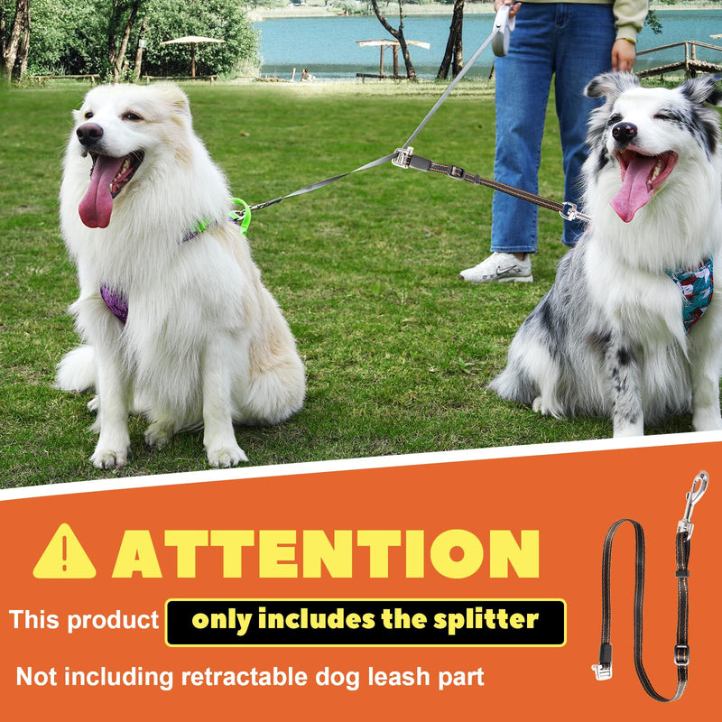 The Newest Two Dog Leash No Tangle Attachment【Compatible with All Retractable Leash】, ALL Adjustable Dual Dog Leash for Large Medium Small dog,Best Double Leash for Your Two Dogs - PawsPlanet Australia