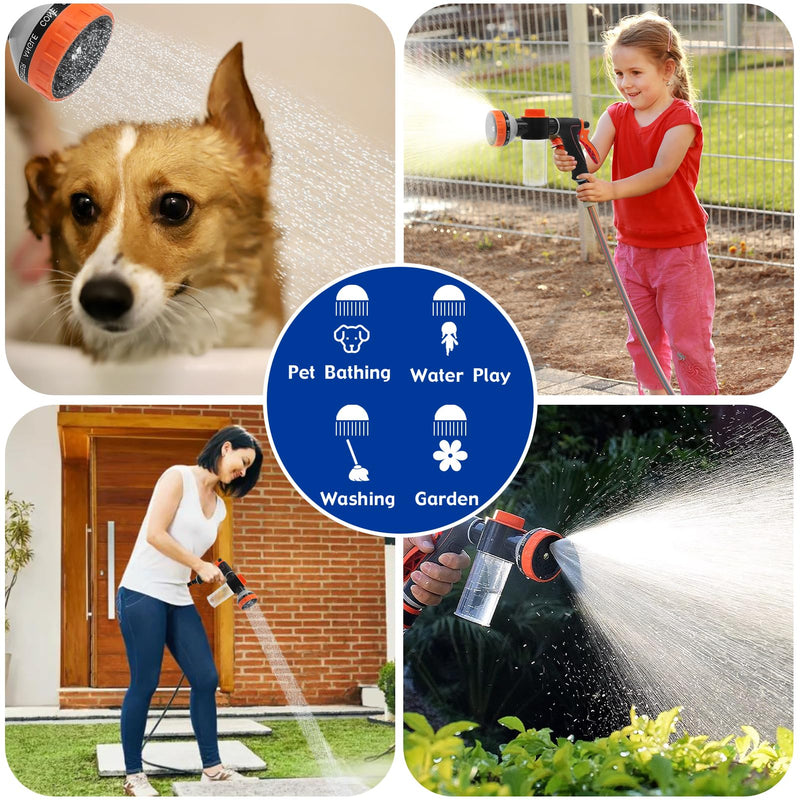 Dog Shower Attachment Sprayer Nozzles with 3/4” GHT Male x 1/2” NPT Male Connector for Garden Hose Dog Wash Sprayer with Soap Dispenser Hose Shampoo Nozzle Sprayer for Indoor Outdoor Pet Pup Dog Wash - PawsPlanet Australia