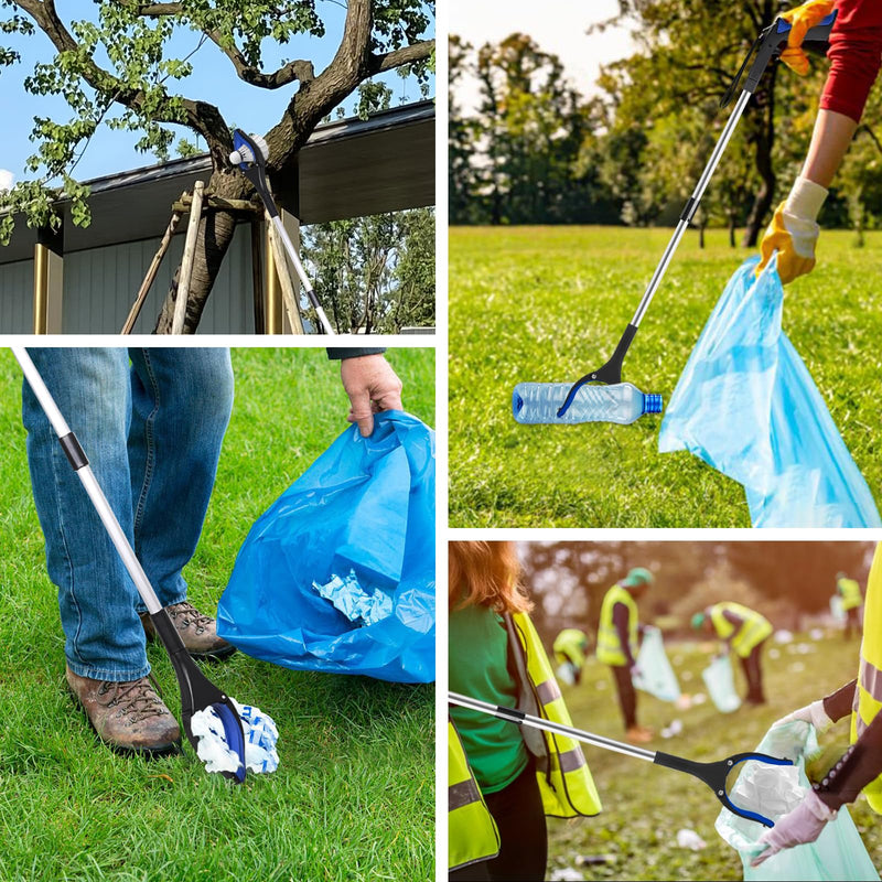 2-Pack Grabber Reacher Tool, 34" Foldable Reacher Grabber Pickup Tool with 360° Anti-Slip Rotating Jaw & Magnets, 4" Wide Claw Opening Reachers for Seniors, Trash Picker Tool 34"