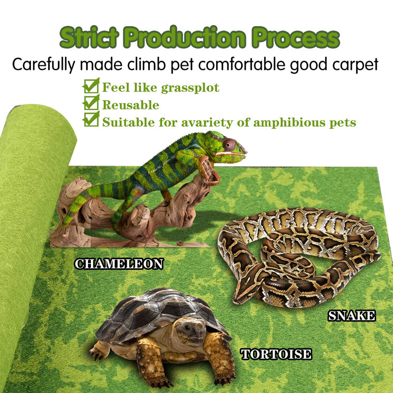Reptile Carpet, 36 * 18in Pet Terrarium Liner,Reptiles Cage Mat/Substrate for Snakes, Chameleons, Geckos ands Kitchen Use(2sheets) with Tweezers Feeding Tongs new-40Gallon(36*18in) - PawsPlanet Australia