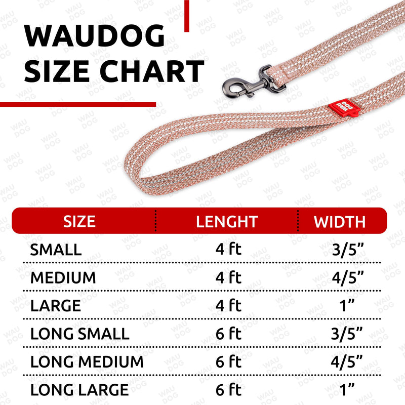 Recycled Cotton Dog Leash Eco-Friendly Alternative to Nylon for Small Medium and Large Dogs - Reflective Strong Dog Leashes for Large Breeds - Puppy Leash Brown 3/5" - 6 Ft - PawsPlanet Australia